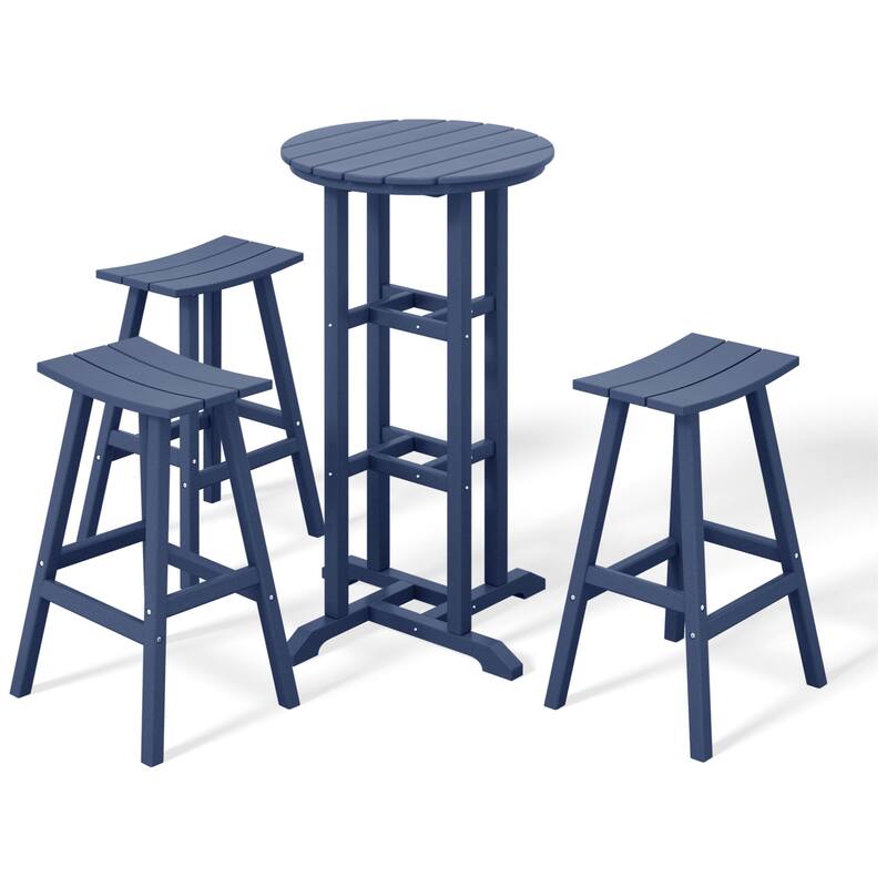 Laguna Hdpe All Weather Outdoor Patio Bistro Bar Set (4-Piece Set)