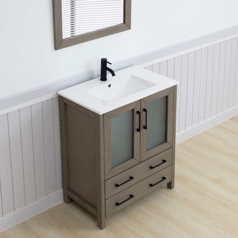 Vanity Art 30-in. Single-sink Bathroom Vanity w/ Wall Mirror - 29.1 W x 18.1 D x 35.8 H