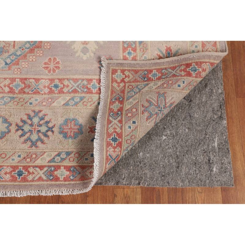 Geometric Kazak Oriental Area Rug Hand-Knotted Home Decor Wool Carpet - 8'1" x 9'10"