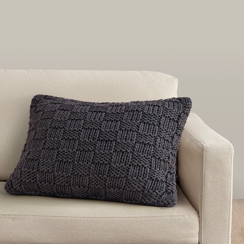 HiEnd Accents Chess Hand Knit Dutch Euro Throw Pillow, 28"x38"