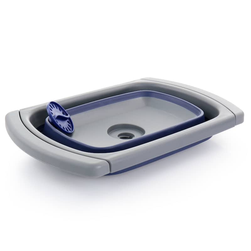 4 Quart Over the Sink Collapsible Silicone Strainer - One Piece
