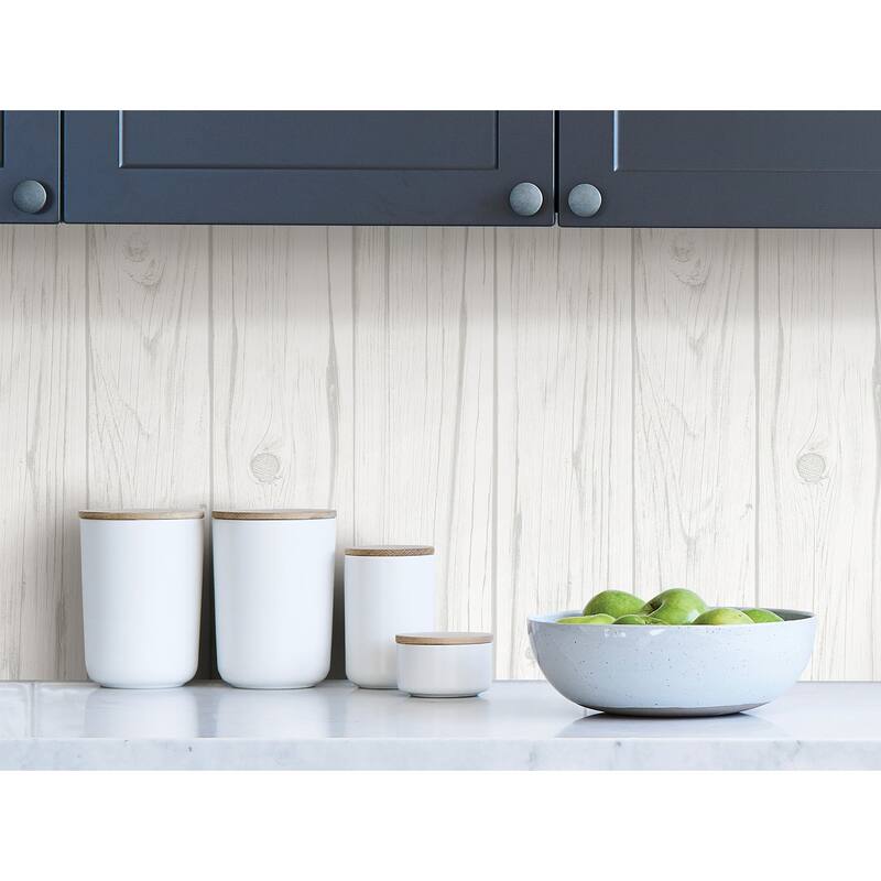 White Barnwood Peel & Stick Wallpaper - 20.5-in x 16.5-ft