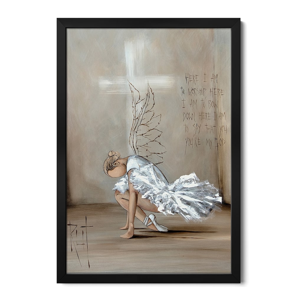 Here I Am To Worship Premium Framed Poster by Ruth's Angels