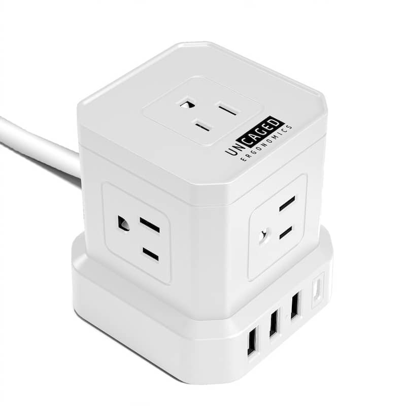 Cube surge protector power strip with usb ports 10ft extension cord