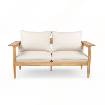 Outdoor Acacia Wood Loveseat