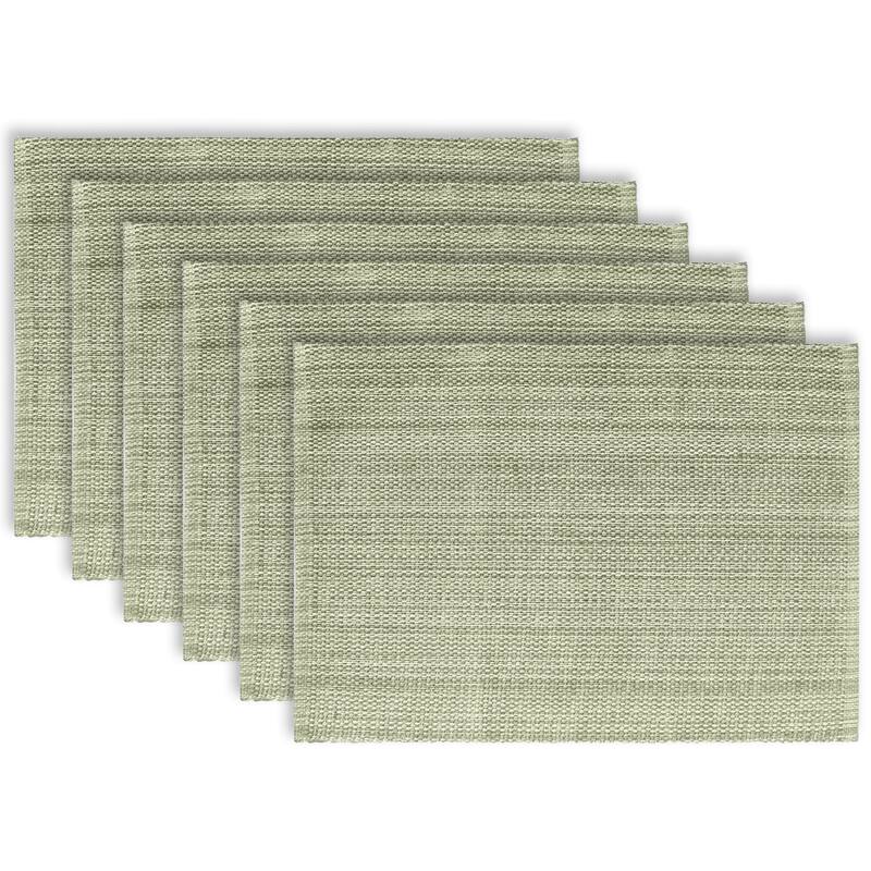 Fabstyles Casual Classic Cotton Placemat Set of 6 - 13x19 - Set of 6 - Sea Green