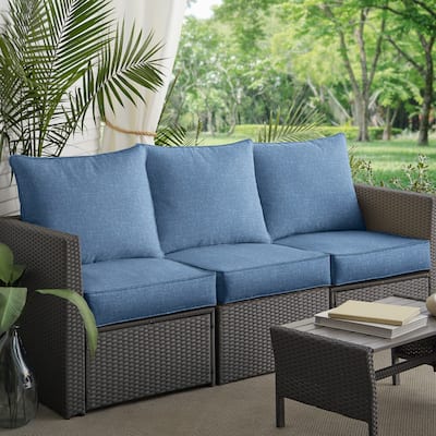 Blue Indoor/ Outdoor Deep Seating Sofa Pillow and Cushion Set (Cushions Only) - 23 in x 25 in x 5 in