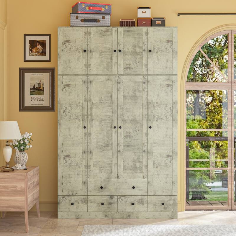 Contemporary Modern Freestanding Wardrobe Armoire Closet, 70", White
