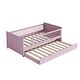 preview thumbnail 7 of 12, Wood Twin Size Platform Bed with Guardrail and Trundle, Wood Platform Bed Frame for Kids, Teens, No Box Spring Needed