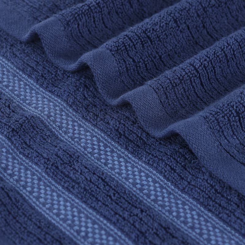 Superior Brea Zero Twist Cotton Ribbed Modern Bath Sheet Set of 2