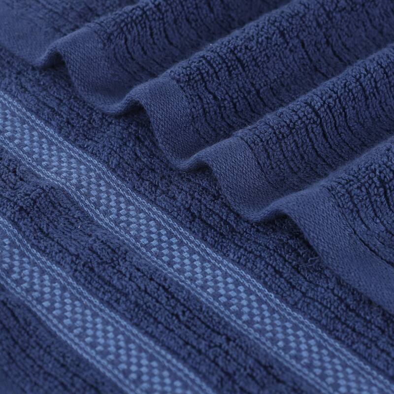 Superior Brea Zero Twist Cotton Ribbed Modern Bath Towel Set of 3