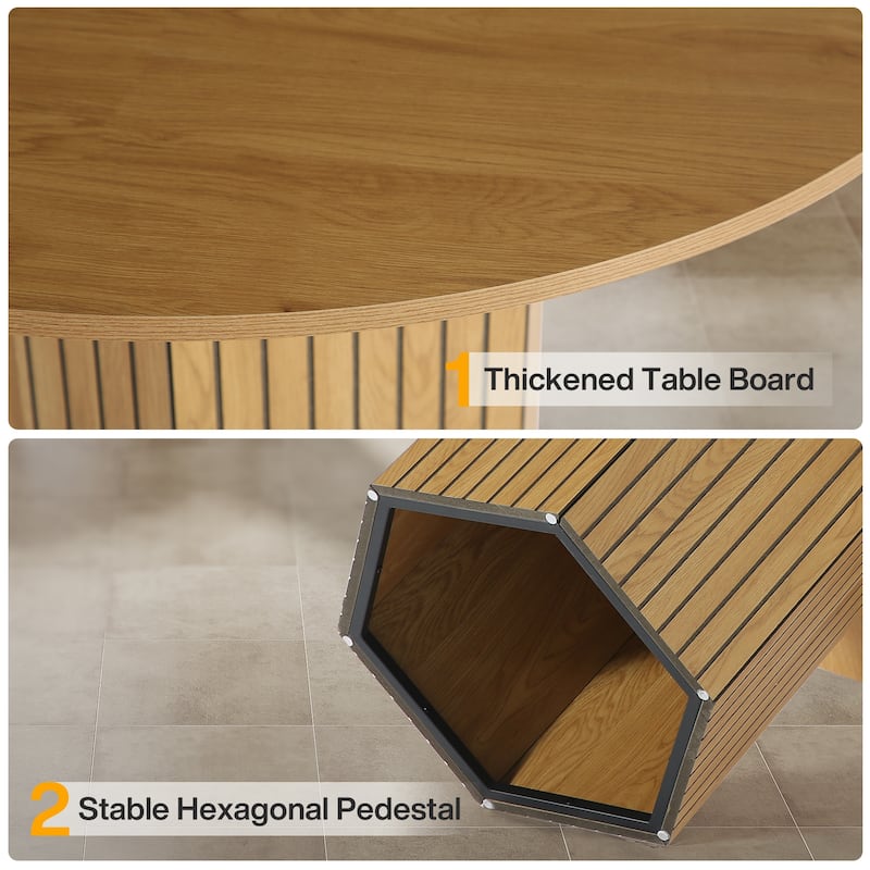 Oak Wood Round Dining Table, Kitchen Living Room Bistro Accent Table