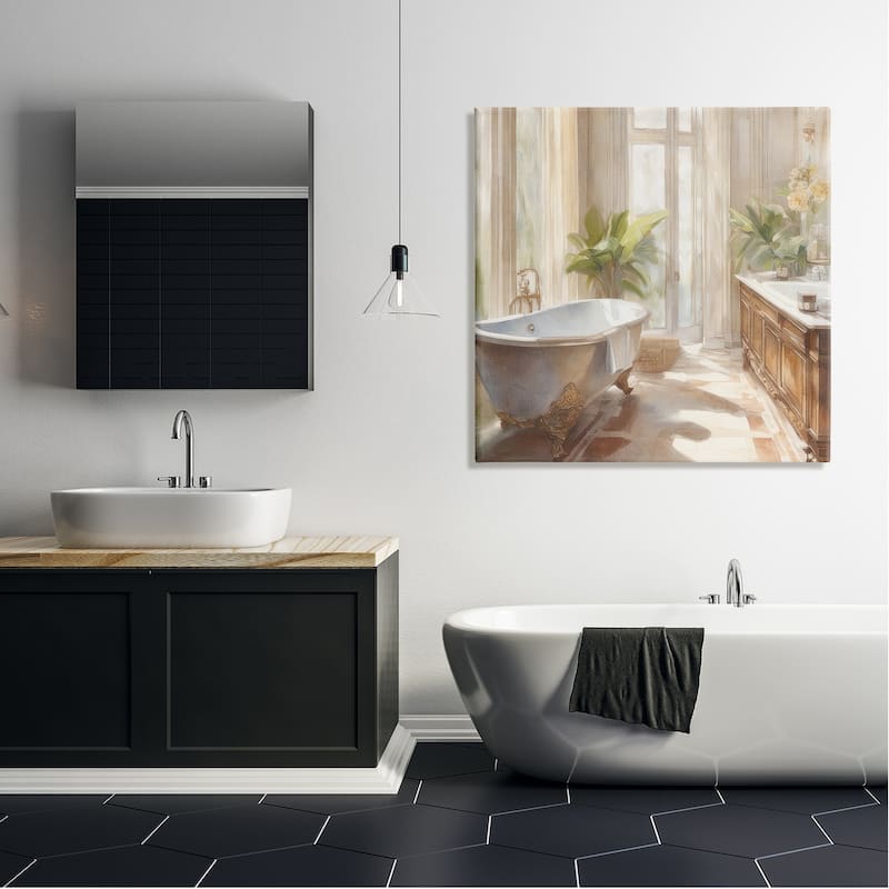 Stupell Sunlit Bathroom View Canvas Wall Art Design by Kim Allen