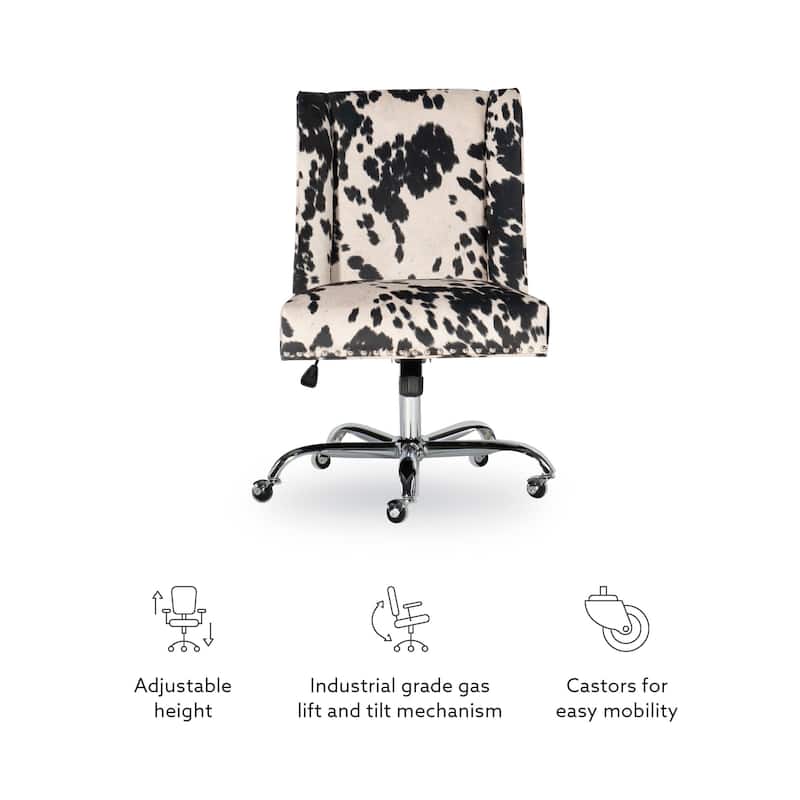 Violet Cow Print Office Chair