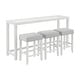 preview thumbnail 5 of 20, Cordero Wood Glass Top 72-Inch Wide Counter Height Console Bar Table and 3 Stools Set