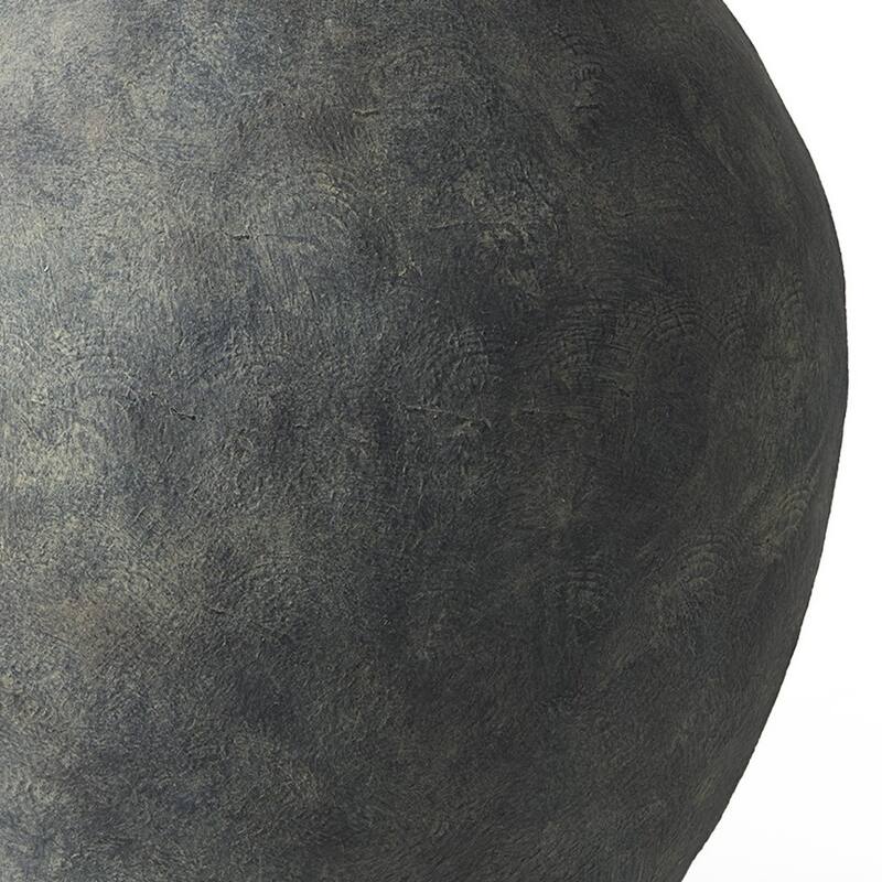 HomeRoots 23" Gray Oval Distressed Ceramic Floor Vase