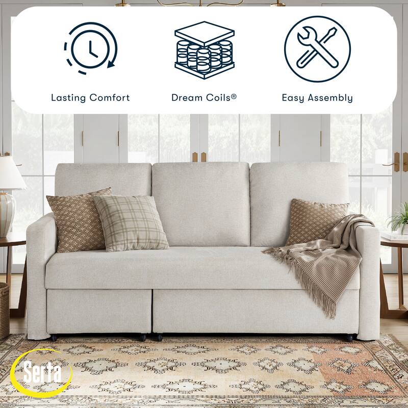 Serta Mia Convertible Sofa in Woven Polyester Fabric