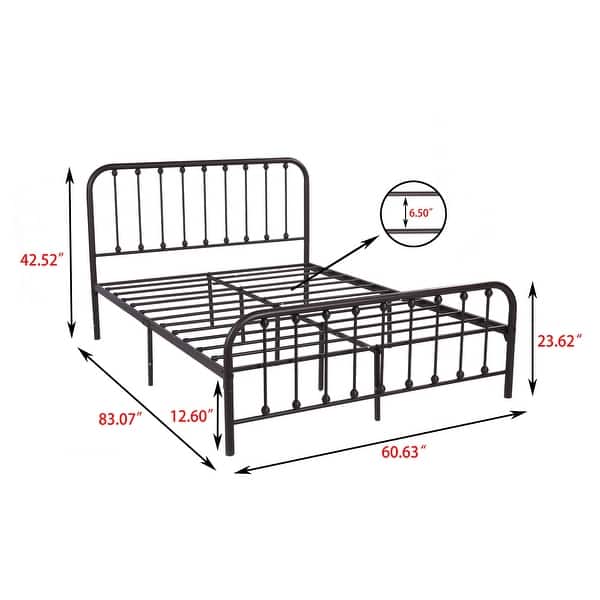 dimension image slide 1 of 9, Alazyhome Sturdy Metal Platform Bed Frame