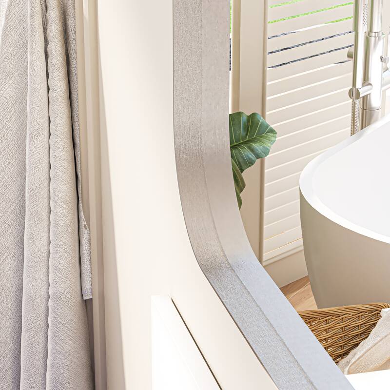 Organnice Rectangular Aluminum Frame Vanity Bathroom Mirror with Clear Glass