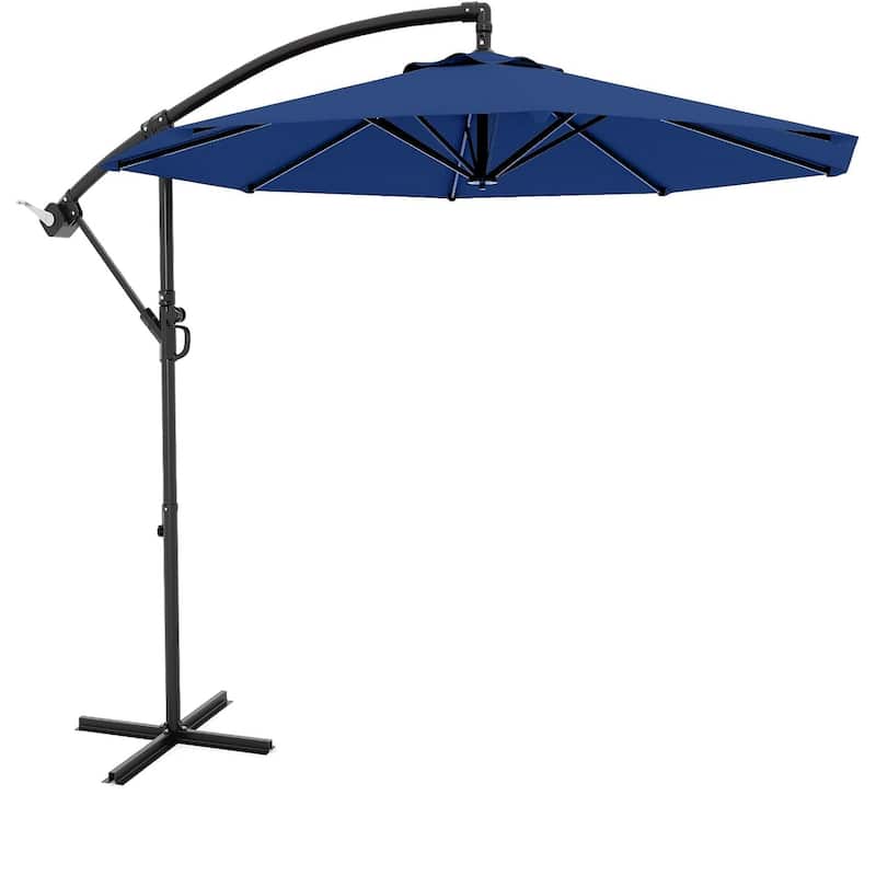 10 ft Offset Patio Umbrella, with with Easy Lift & Tilt Adjustment - Navy Blue
