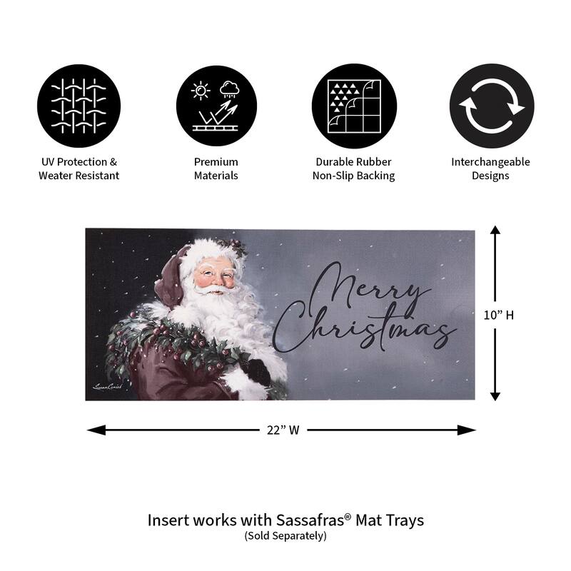 Santa in the Winter Sassafras Switch Mat - 10.24''W x 0.10''H x 22.24