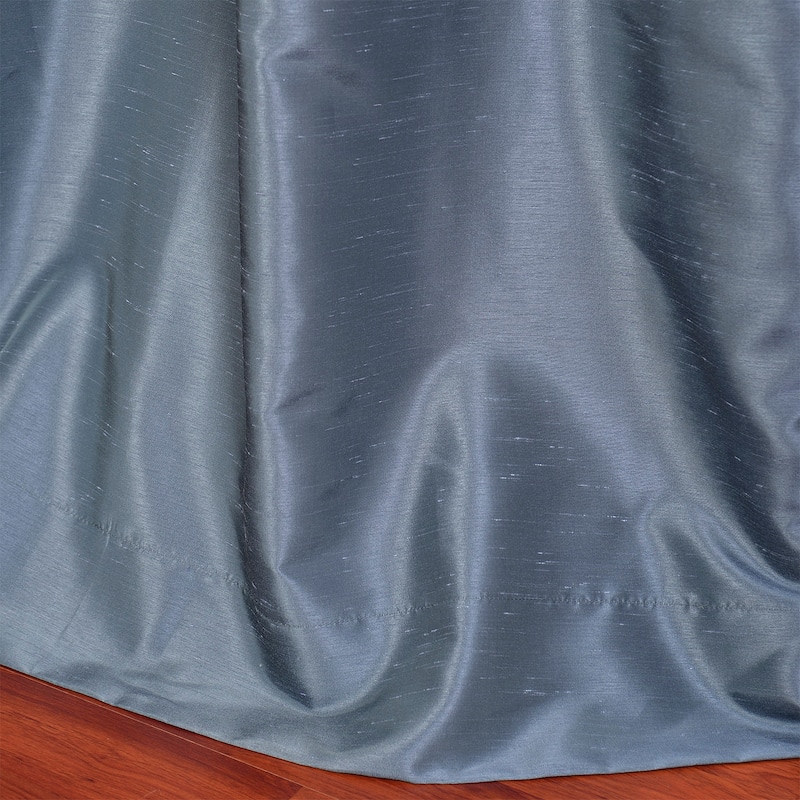 Exclusive Fabrics Textured Dupioni Faux Silk 84-inch Grommet Blackout Grommet Curtain (1 Panel) - 50 x 84