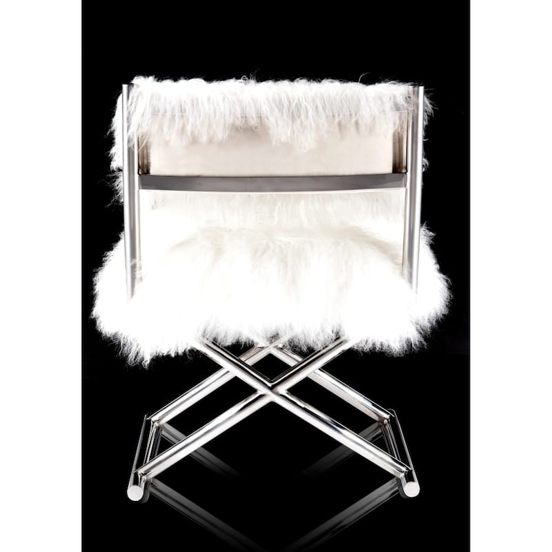 Pasargad Home Paris Love Director's Chair, Ivory - 18"W x 23.5"L x 31"H