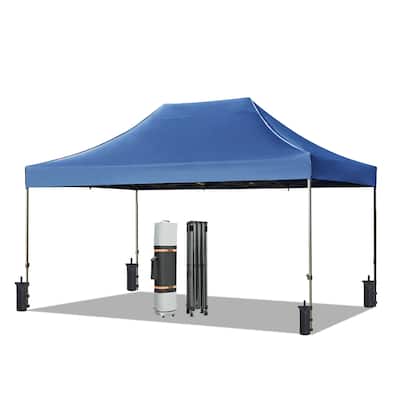 10x15 Heavy Duty Pop-Up Canopy Tent With 4 Sidewalls, UV,Waterproof, 3 Height Adjustments for Events.