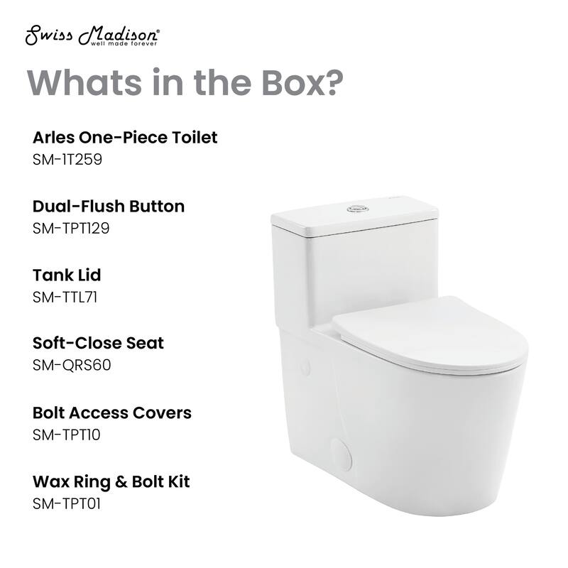 Marais One-Piece Elongated Toilet Vortex Dual-Flush 0.8/1.18 Gpf - 27.15" x 16.15" 26"