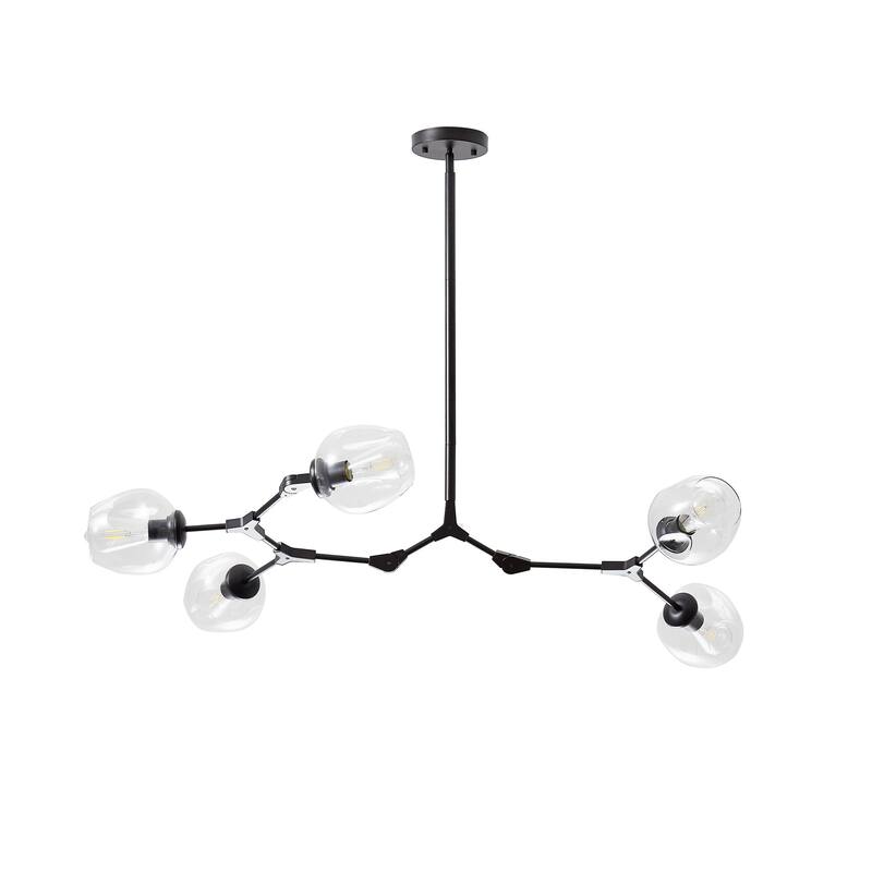 Belladepot Black Modern Full-angle Adjustable Chandelier with Clear Glass Shade