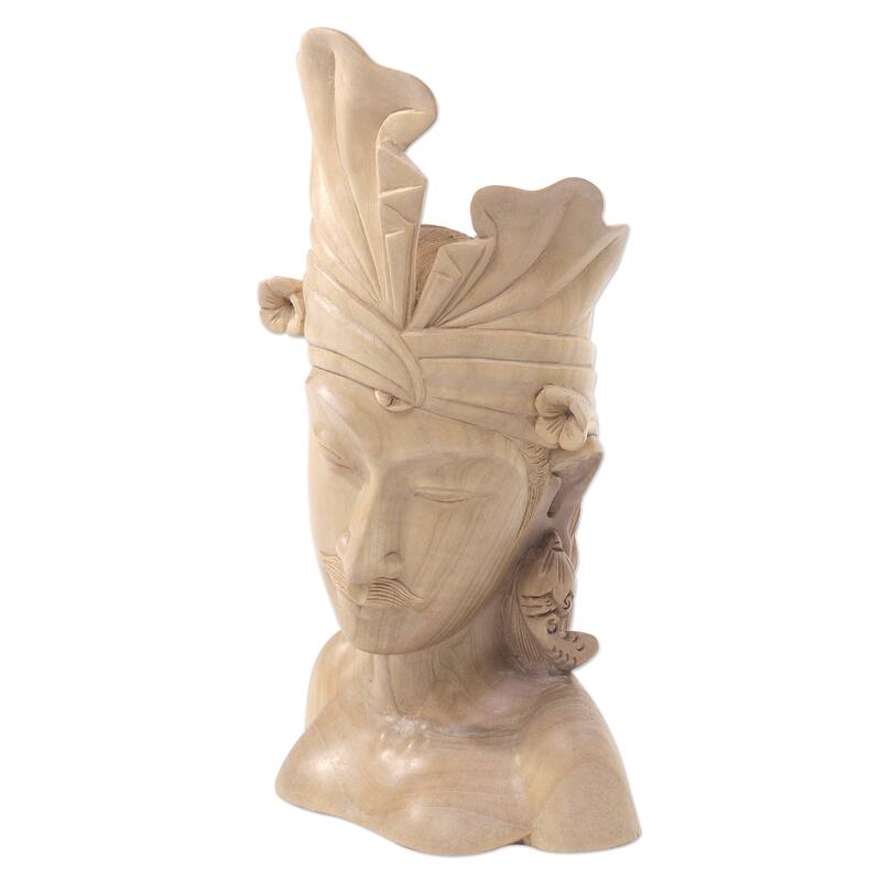 Novica Handmade Handsome Balinese Man Wood Sculpture