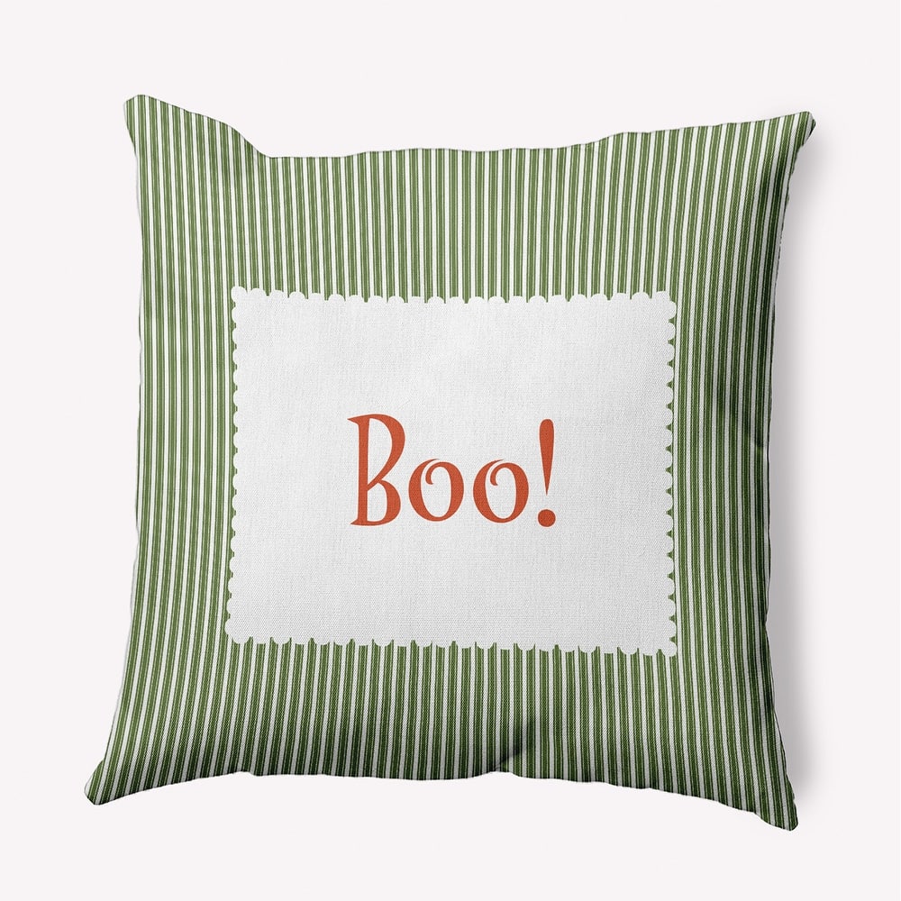 Halloween Boo Ticking Accent Pillow