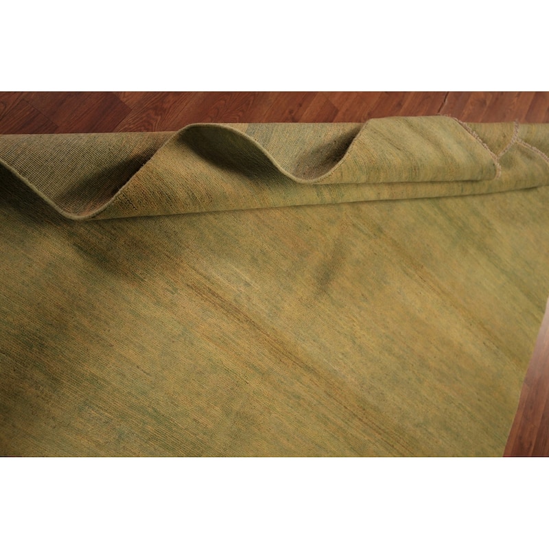Green & Yellow Gabbeh Modern Oriental Area Rug Handmade Wool Carpet - 5'5" x 7'4"