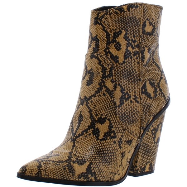 snake print western ankle boots