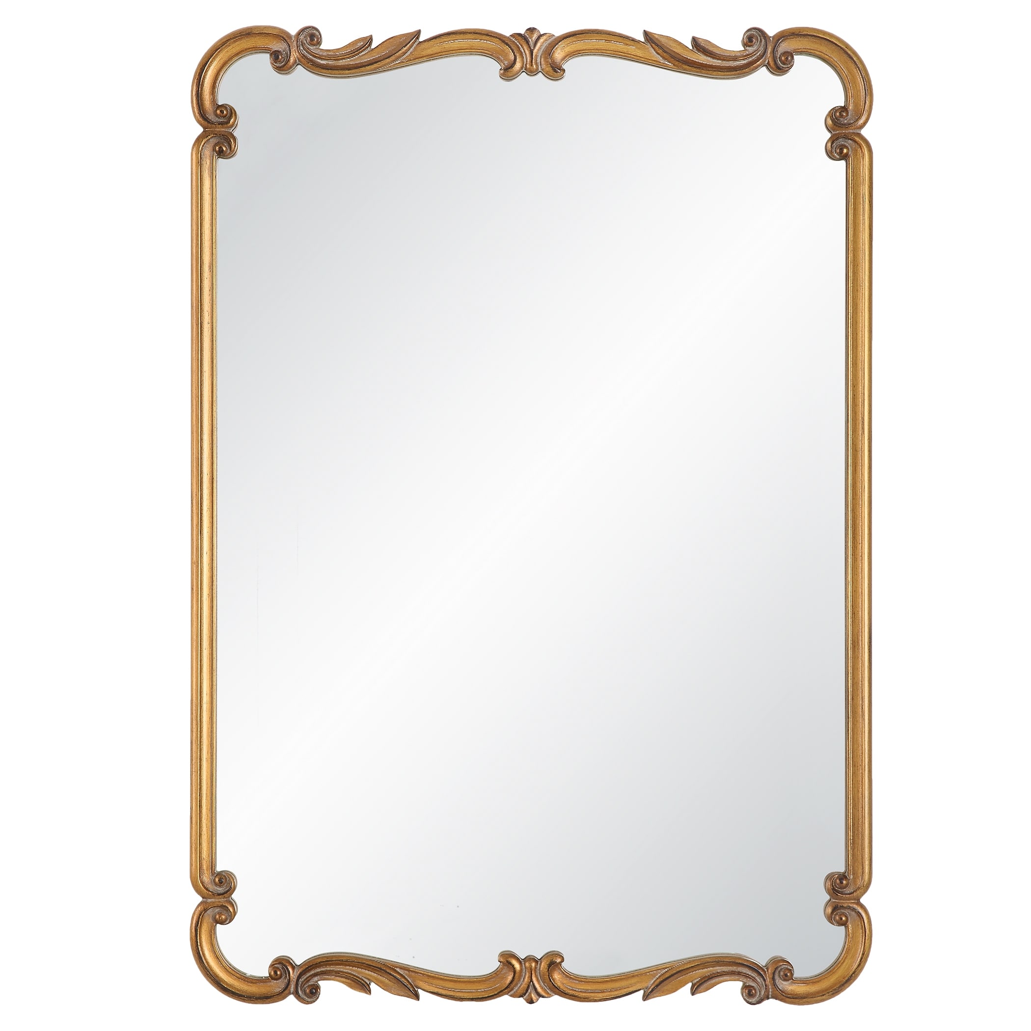 Porch & Den Antique Gold Decorative Victorian Wall Mirror