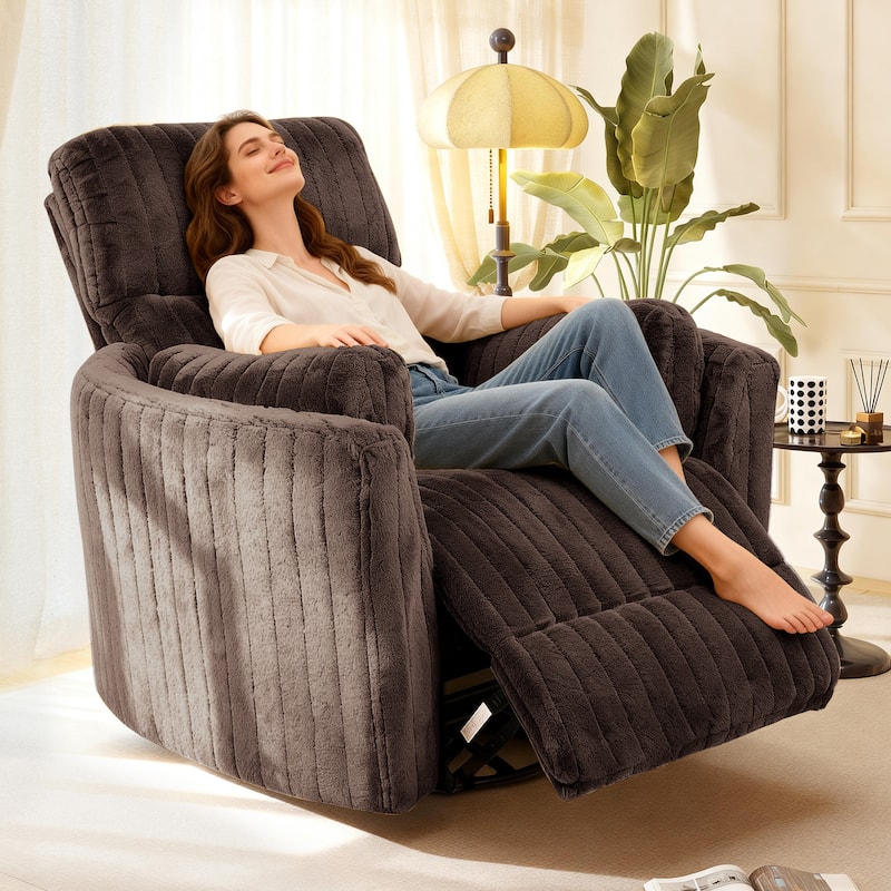Rossetta Swivel Rocking Glider Power Recliner Chair with 24" Wide Seat & Type-C & USB Ports