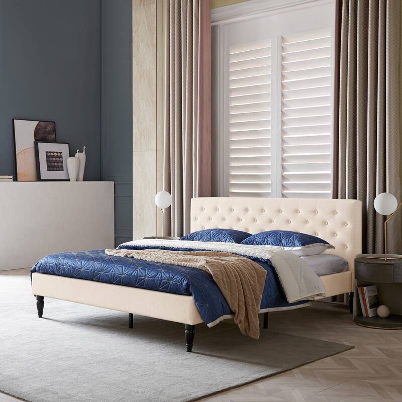 Atterbury Upholstered King Bed Platform by Christopher Knight Home