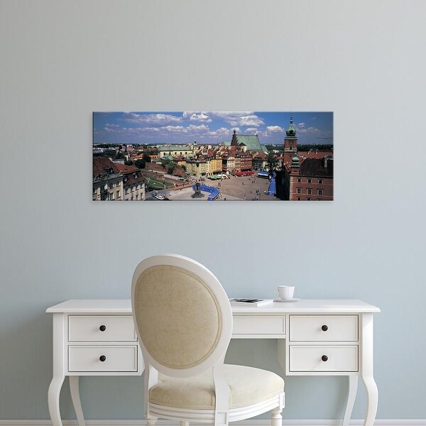 Easy Art Prints Panoramic Images's 'High angle view of a market square, Warsaw, Silesia, Poland' Premium Canvas Art
