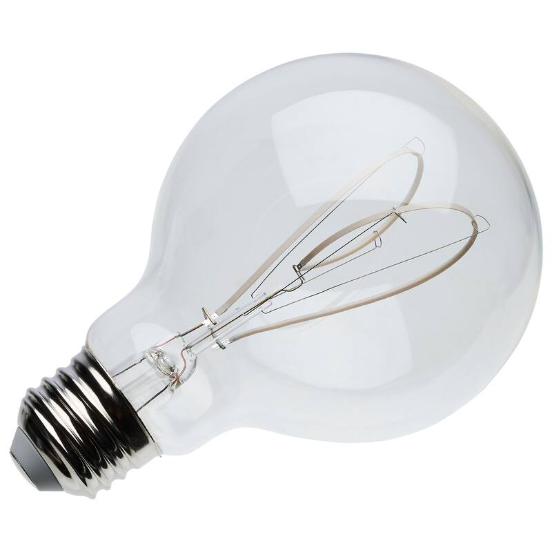 6W LED Reminiscent Flex Gray Filament G25 Loop Medium Base 2700K CCT 120V - Clear
