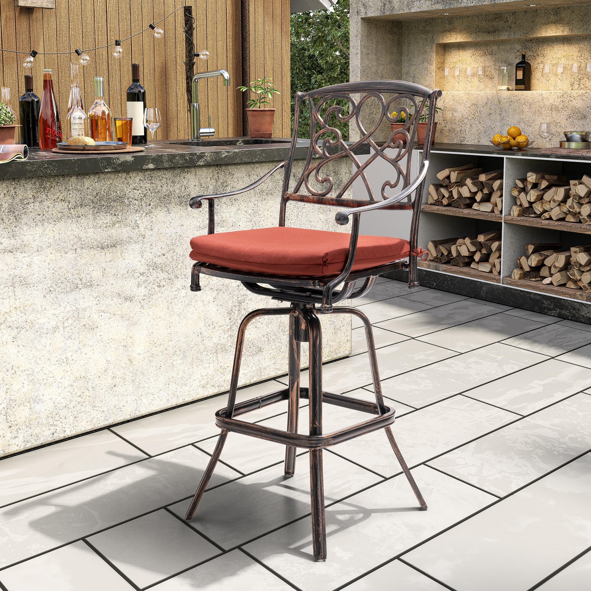 Patio swivel bar best sale stools