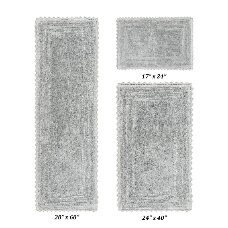 Better Trends Bath Rugs Set 100% Cotton Soft & Water Absorbent Tufted Bathroom Rug for Shower, Sink Bath Mats Lilly Crochet