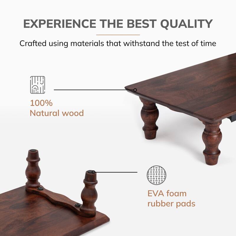 Jani Wood Monitor Stand Riser Desk - Ergonomic Design Stand, Desktop Organizer Table for Home, Office Workspace, Gaming Desk