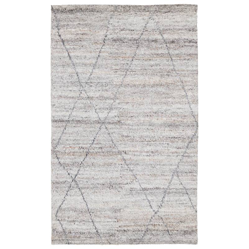ECARPETGALLERY Hand-knotted Tangier Grey Wool Rug - 5'0 x 8'3