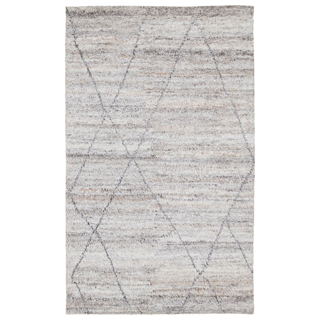 ECARPETGALLERY Hand-knotted Tangier Grey Wool Rug - 5'0 x 8'3