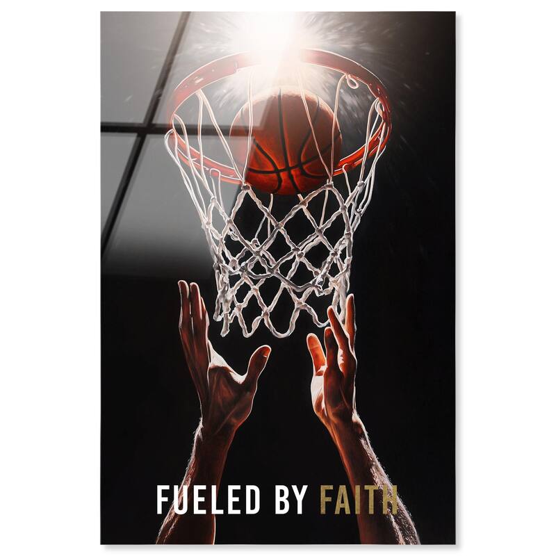 Fueled by Faith Basketball Acrylic by Art Remedy, Ready to Hang - 24" x 36"