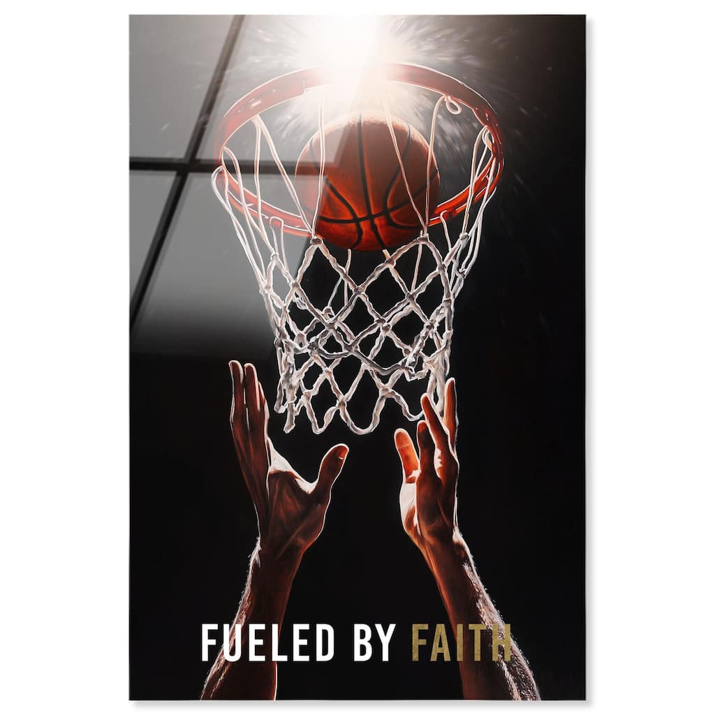 Fueled by Faith Basketball Acrylic by Art Remedy, Ready to Hang