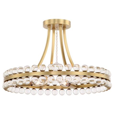 Clover 4 Light Aged Brass Ceiling Mount - 18'' W x 12'' H