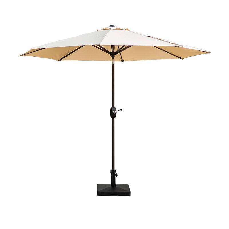 Brock 9-Foot Market Patio Umbrella with Concrete Base Weight Stand Included