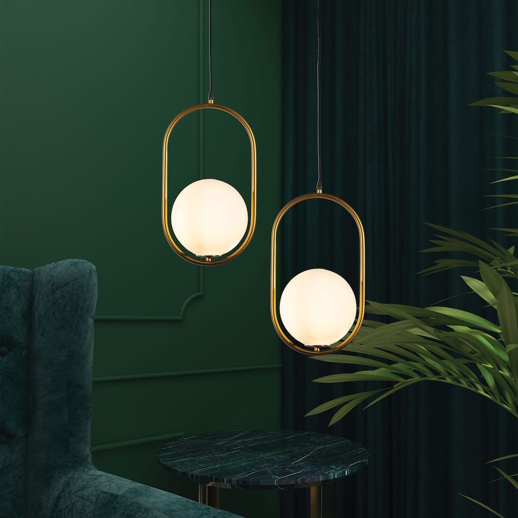 Lada Frosted Glass Gold Pendant Light