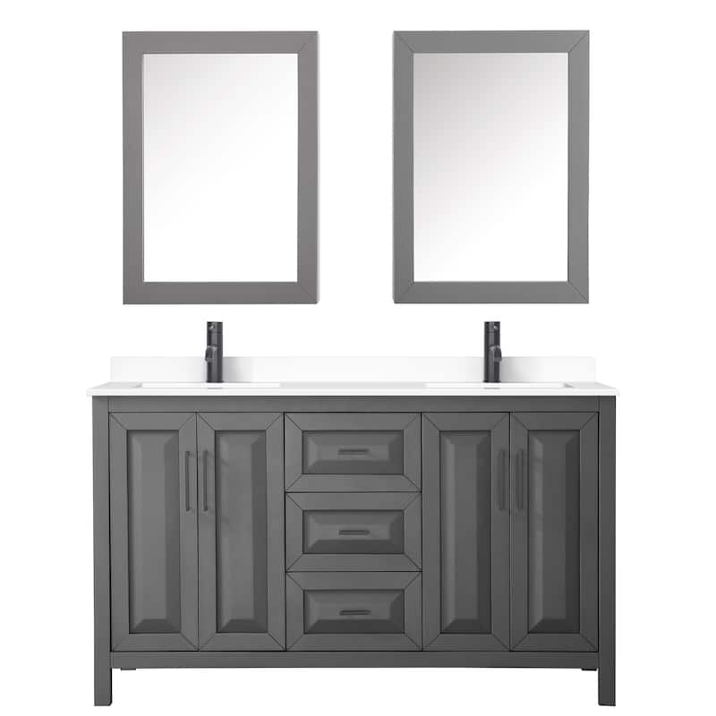 Wyndham Collection Daria 60" Free Standing Double Basin Vanity Set